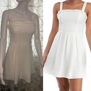 Speechless ruffled neck fit flare dress